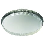 Tourtière ronde cannelée - fer blanc - fond fixe - Ø320 / 310 mm h26 mm Tourtière ronde cannelée - fer blanc - fond fixe - Ø320 / 310 mm h26 mm