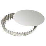 Tourtière ronde cannelée - fer blanc - fond mobile - Ø320 / 310 mm h25 mm Tourtière ronde cannelée - fer blanc - fond mobile - Ø320 / 310 mm h25 mm