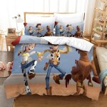 Toy story housse de couette d imprim�� cartoon character - parure de lit microfibreavec fermeture ��clair, ...
