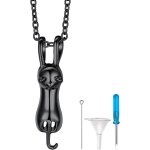 Trahoo - collier urne pour cendres animaux pet homme femme, pendentif chat / empreinte d'animal urne ...