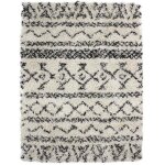 Tribal chic - tapis � poils longs motifs ethniques scandinave 133 x 190 cm beige