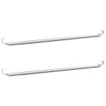 Tringles  rideau 2 pcs blanc et argent 40 - 60 cm aluminium