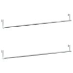 Tringles  rideau 2 pcs blanc et argent 60 - 105 cm aluminium