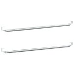 Tringles a rideau 2 pcs blanc et argent� 60 - 105 cm aluminium