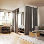 Tringle a rideaux sans per�age s�parateur de pi�ce blanc