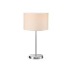 Trio hotel lampe de table moderne 30 cm avec abat - jour rond nickel mat avec abat - jour blanc