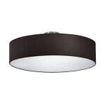 Trio hotel plafonnier cylindrique moderne a 3 lumi�res de 50 cm, abat - jour noir mat en nickel