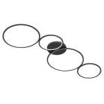 Trio leuchten design plafonnier design noir avec led dimmable en 3 �tapes - lupolo aluminium / acier ...
