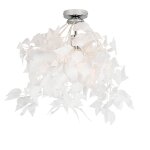 Trio leuchten moderne plafonnier romantique blanc avec feuilles - feder plastique / m�tal blanc rond ...