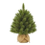 Triumph tree forest frosted sapin de no�l artificiel avec toile de jute - h45 x Ø36 cm - vert