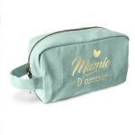 Trousse toilette mamie d'amour 22x12x10cm vert