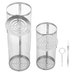 Tube de filet de barbecue en acier inoxydable avec fourchette et crochet, conception de grille ouverte, ...
