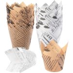 Tulipe moules de cuisson 100 picestasses a gateau au four caissette papier patisserie etuis a muffins ...