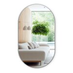 Tulup classique ovale elliptique miroir moderne unique 46 cm x 80 cm scandinave miroir de maquillage ...