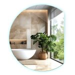 Tulup miroir demi lune led avec eclairage int�gr� moderne d�coratif 63 x 70 cm lumi�re froide � fixer ...
