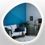 Tulup miroir g�om�trique led lumineux avec �clairage led esth�tique 87x86 cm lumi�re neutre mural miroir ...