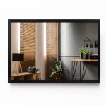 Tulup miroir moderne rectangulaire avec encadrement mdf d�coratif 80 cm x 60 cm mural miroir de maquillage ...