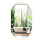 Tulup miroir ovale avec �clairage led avec lumi�re led d�corative d�corative 40x70 cm lumi�re neutre ...