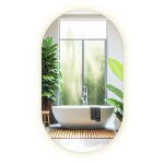 Tulup miroir ovale avec �clairage led avec lumi�re led design 46x80 cm lumi�re chaude mural miroir de ...