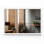 Tulup miroir rectangulaire dans un cadre en blanc mdf d�coratif 60 cm x 40 cm mural miroir de maquillage ...