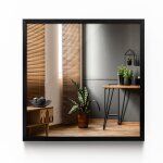 Tulup miroir rectangulaire dans un cadre noir en mdf d�coratif 50 cm x 50 cm mural miroir de maquillage ...
