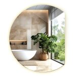 Tulup miroir rond avec bord biseaut� led avec r�tro�clairage 63 x 70 cm lumi�re neutre � fixer au mur ...