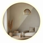 Tulup miroir rond classique avec �clairage lumineux led design 100 cm lumi�re neutre � fixer au mur miroir ...