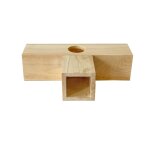 Tunnel en bois naturel pour petits animaux, jouet a m�cher avec trous, center d'activit�, cachette durable ...