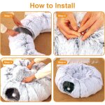 Tunnel pour chat 3 - en - 1 - 160cm avec d�me d�tachable, transformable (s / c / rond), a�r�, cadre m�tal ...