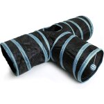 Tunnel chat tunnel pliable, jouet chat interactif tunnel lapin a 3 canaux, avec boule pendante - int�rieur ...