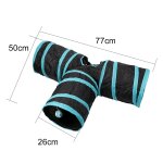 Tunnel pliable, 3 trous, 2 couleurs, jouets pour chaton, tubes, chiot, furets, lapin, jeu chien, balles, ...