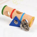 Tunnel suspendu en bois durable tunnel maison cage jeu cach jouet d'escalade jaune long baril poreux ...