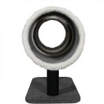 Tyrol arbre a chat en jute pour chat. design tunnel. anthracite. dim. 94x52 cm. fourrure mouton griffoir ...