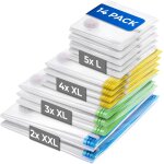 Tzf - sacs sous vide pour v�tements et couettes (lot de 14) u2013 housses de rangement r�utilisables, ...