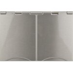 Ultimate flat plate  prise de courant a double sol, unipolaire 13 a, gu3252wss, en acier inoxydable ...