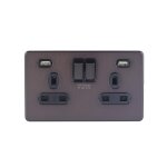 Ultimate plaque plate sans vis ¿ double prise de courant commute, avec ports de charge usb, 13 a, ggbgu34202 ...