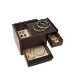 Umbra - coffret Ã a bijouxa noyer et noir avec tiroirs Ã compartiments cach�s - noir