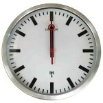 Unilux horloge murale radio pilot�e station acier