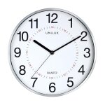 Unilux horloge � quartz  aria  diam 28, 5 cm gris m�tal