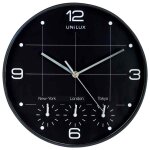 Unilux horloge � quartz  on time  30 cm haute precision 4 fuseaux horaires
