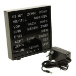 United entertainment horloge � mots allemands � led 16, 5x17 cm