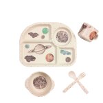 Univers - assiette'alimentation en fibre de bambou pour bb, ensemble de vaisselle pour enfants, bol, ...