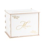 Urne bois merci reutilisable 30x23. 5x23. 5cm blanc