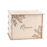 Urne bois merci reutilisable 30x23. 5x23. 5cm nature