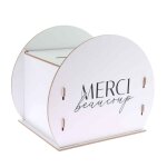 Urne bois ronde reutilisable 30x24. 5x21cm blanc