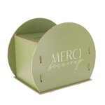 Urne bois ronde reutilisable 30x24. 5x21cm vert