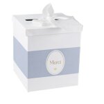 Urne carton merci bapteme 21x25cm bleu orage