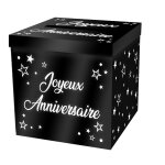 Urne carton cagnotte anniversaire 20cm noir