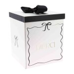 Urne carton celebrations black white 21x25cm blanc