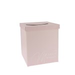 Urne carton un grand merci 21. 5x25cm rose